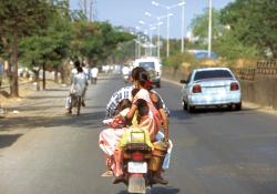 Lady on bike