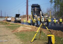 Machine control system at the roadside