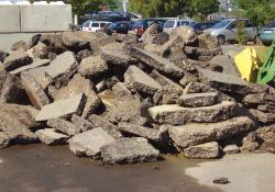 Pile of broken concrete