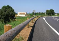 timber facing wood barrier 