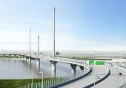 Artist’s impression of the completed Mersey Gateway Bridge