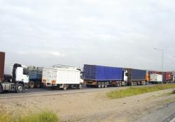 Trucks on Mombasa Road  western Kenya