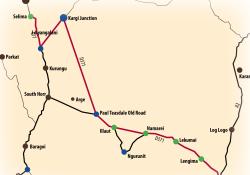 Kenya  route of an old road MAP