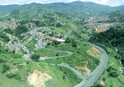 Aerial view of the Guillermo Gaviria Correa road