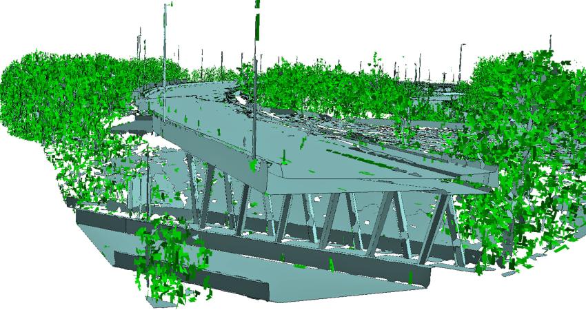 UK M1 motorway junction J19, as seen by Pointfuse