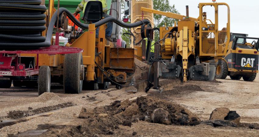 Excavation using a trencher 