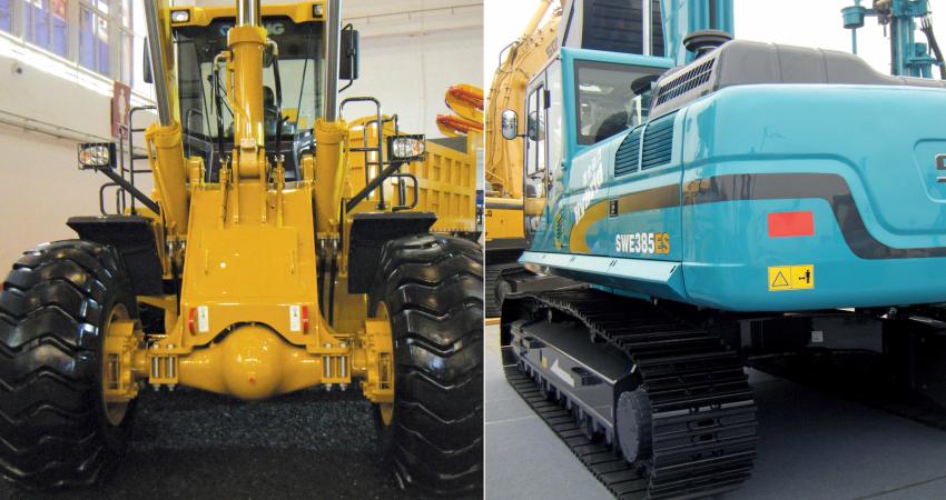 XCMG wheeled loader and Sunward hybrid excavator 