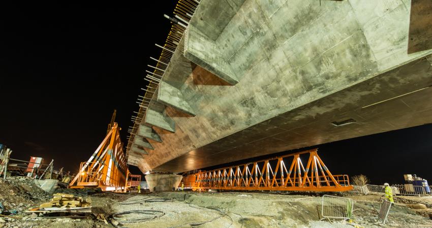 concrete deck span for the north approach viaduct