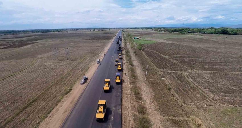 trial stretch of road in Myanmar 