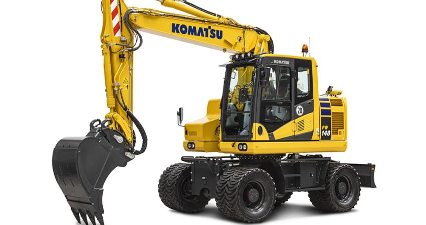 Komatsu has fitted new low emission engines to its wheeled excavators