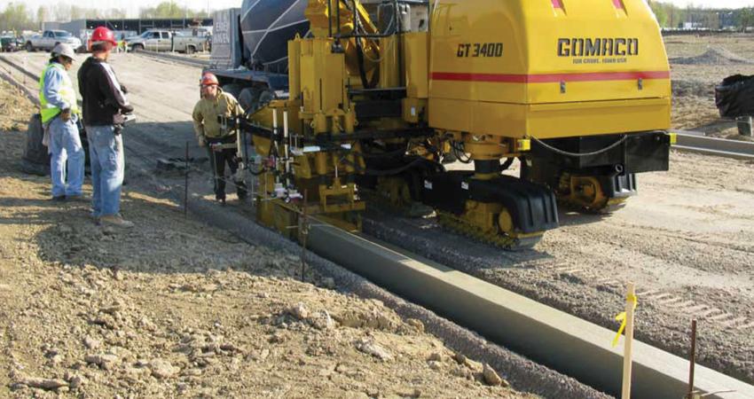 Compactor working on the road