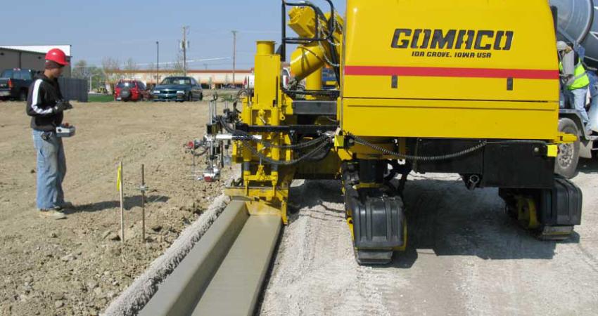 Compactor working on roadside