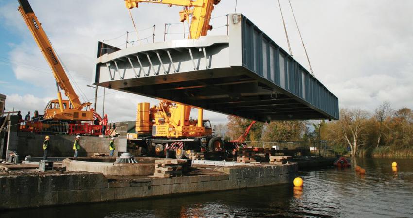 Portumna Bridge during refurbishment