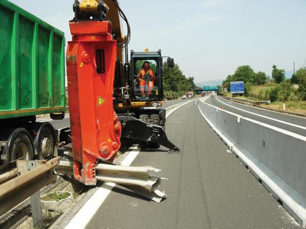 old barrier removed from highway