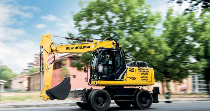 New Holland's B Series wheeled excavator