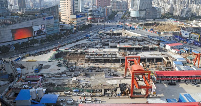 The tunnels going through the city of Wuxi