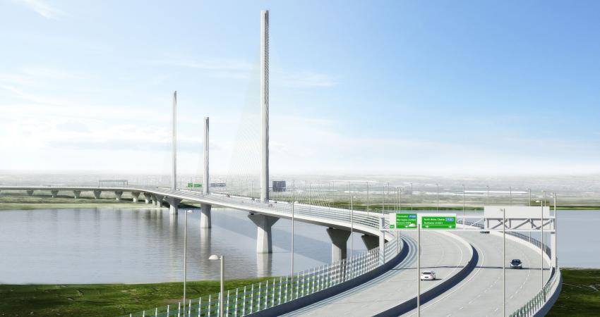 Artist’s impression of the completed Mersey Gateway Bridge