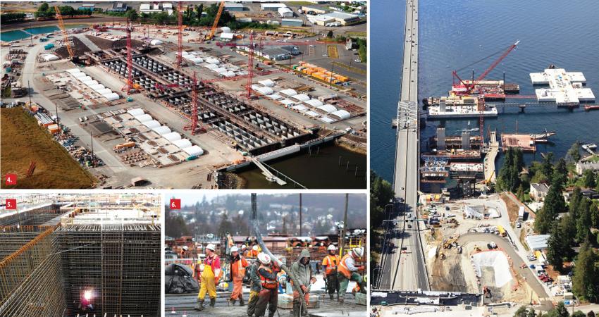 building new SR 520 floating bridge