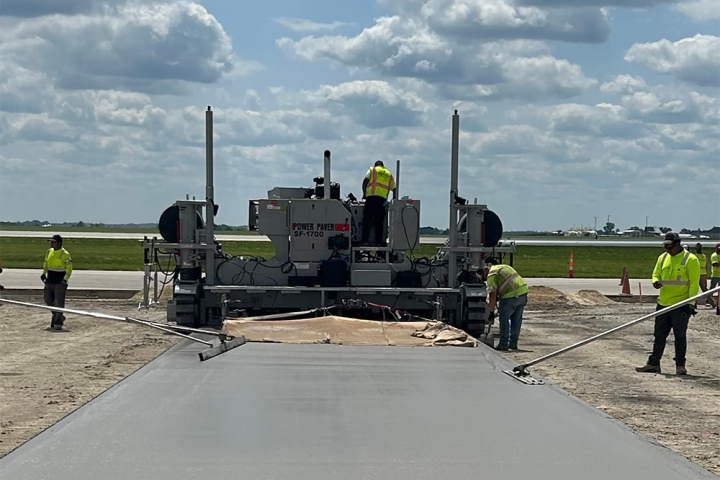 Contractor Metro Paving has been using an SF-1700 slipformer from Power Pavers to lay slab for new taxiways