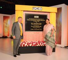 JCB chairman Lord Bamford and Vasundhara Raje