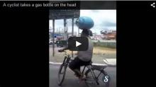 cyclist takes a gas bottle on the head video avatar 