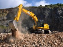 A 50-tonne JCB JS500 tracked excavator