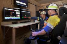 A single operator can monitor the operation of two of Caterpillar’s underground LHD