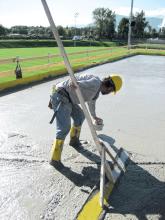 concrete os being screeded