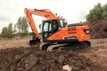 Doosan excavator with cooling systems