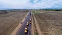 trial stretch of road in Myanmar 