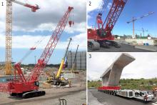 large crane fleet is in use for the project