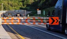 Two series of SwiftGate HSG-18CW automated gate systems facilitate the lane shifts during lane closure in the Tuscarora Mountain Tunnel