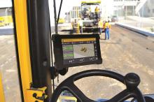 The colour-coded display on Trimble’s asphalt compactor package allows operators to view temperature gradient and work carried out