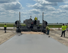 Contractor Metro Paving has been using an SF-1700 slipformer from Power Pavers to lay slab for new taxiways