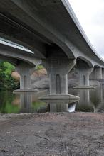 Legs of bridge of M1 Finlands motorway 