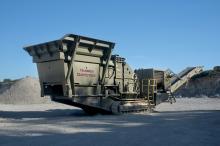 Caterpillar crushing in quarry site 