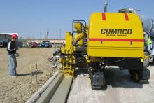 Compactor working on roadside