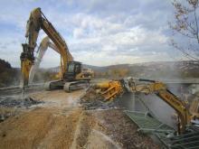 removing an old road bridge