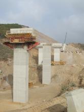 The pillars for all 29 bridges along Route 7