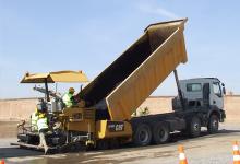 Cat AP300 paver being loaded