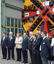 Angela Merkel at Herrenknecht plant in China