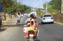 Lady on bike