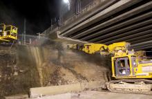 Christie Road Bridge abutment demoltion