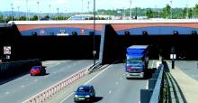 Medway Tunnel in Kent, southern England