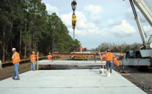 installation of prestressed concrete panels 