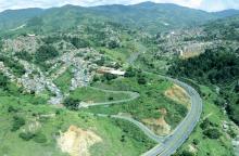 Aerial view of the Guillermo Gaviria Correa road