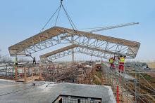 LGS weather protection roof on Vistula bridge 