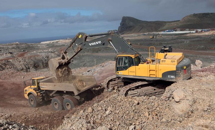 Volvo CE machines on the remote island of St Helena