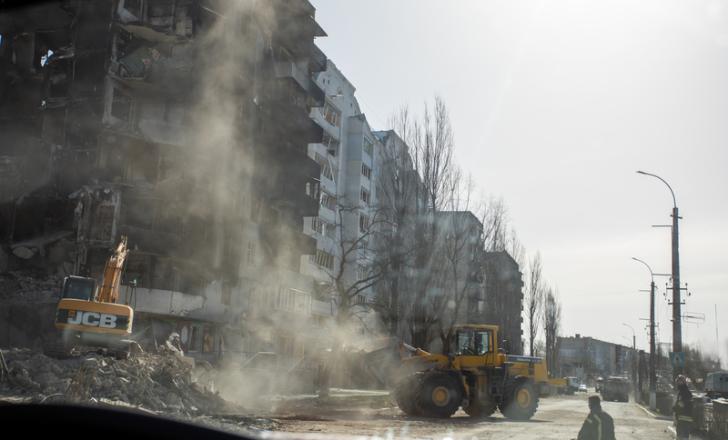 The streets of Borodyanka, Ukraine, after a Russian attack on April 18, 2022 (image © Alexander Ishchenko/Dreamstime)