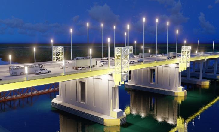 The project length is around 9.6km and includes interstate roadways, bridge approaches, I-10 frontage roads and several interchanges (image courtesy Louisiana Department of Transportation and Development)